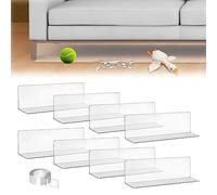 Sporgo Lot de 8 bloqueurs de jouets transparents pour meubles - Paroi acoustique forte adhésive - Empêche les objets sous le canapé, le lit