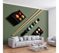 Sport Papier Peint Panoramique 450L x 315H cm, Art Minimaliste Sport Billard Snooker Fresque Murale Papier Peint - Murale Poster Tableaux pour Salon Chambre à Coucher Salle de Jeu Décoration
