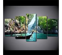 Sport Sur Toile Peintur Paysage Naturel 5 Panneau Mural Art Image Home Decor Pour Salon Photo Sur Toile Poster Des Illustrations Avec Cadre 200 X 100 Cm Affiche De Photo D'Art De Mur D'Hôtel De Burea
