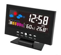 SPORTARC 1 station météo numérique, thermomètre, hygromètre, horloge couleur, alarme pour moniteur de température domestique (noir)