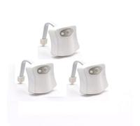 SPORTARC Lot de 3 veilleuses LED pour cuvette de toilette 16 couleurs, lumière LED activée par détecteur de mouvement, lumière de détection de toilettes suspendue, veilleuse intelligente à détection