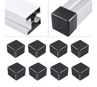 SPORTARC Lot de 8 embouts de rail solaire, caches profilés PV, 40 x 40 mm, arrêtent le bruit du vent et la saleté, plastique PC noir, pour montage solaire