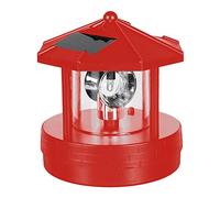 SPORTARC Phare rotatif à énergie - Tour de balise à fond rond - Lumière décorative pour jardin, cour, pelouse, rouge