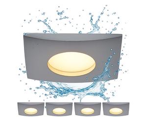 Spot à encastrer LED Plafonnier encastré dimmable par interrupteur Luminaire encastré, blanc, aluminium, 5,5W 350lm blanc chaud, LxlxH 8x8x3 cm, 4 pièces