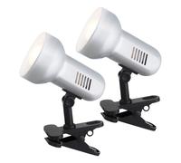 Spot à pince lampe spot lampe de table mobile lampe de bureau argent, métal plastique, 1x E27, LxH 16 x 21 cm, lot de 2