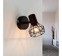 Spot applique métal noir vintage rétro intérieur compact couloir salon chambre E14 cage lumière applique murale