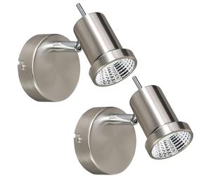 Spot applique murale applique murale spot lampe spot mural, spot mobile, nickel mat, LED 5W 400Lm blanc chaud, HxLxL 8x10x12cm, lot de 2