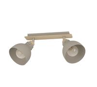 Eglo Rampe 2 spots Arrecife – E27 2x28W – acier marron, nickel mat, bois chêne