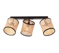 Spot bar 3-flammes - BRILLIANT - Wiley - Bois clair - Noir - LED dimmable