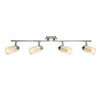 Spot bar Plafonnier LED à 4 lampes chrome lampe de salon plafonnier avec spots orientables, 4x 4W 4x 400lm blanc chaud, LxH 72x15 cm