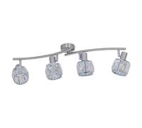 Spot bar plafonnier spot lampe cristaux de verre E14 lampe de salon à 4 ampoules