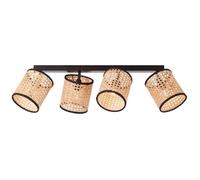 Spot bar Wiley 4 flammes - BRILLIANT - Bois clair - Noir - LED - Articulé
