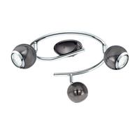 Spot BIMEDA GU10 3X2,8W en acier nickel brillant et chrome 290x0x345mm