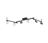 Spot CA1 LED 6X3,2W en aluminium et acier noir 1585x85x200mm