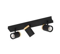 Spot CARTAGENA GU10 3X4,5W en acier et bois noir et marron 460x65mm