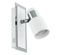 Spot DAVIDA GU10 1X4,6W en acier chrome et blanc 165x70mm