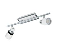 Spot DAVIDA GU10 2X4,6W en acier chrome et blanc 390x70mm