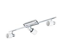 Spot DAVIDA GU10 3X4,6W en acier chrome et blanc 580x70mm