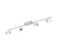 Spot DAVIDA GU10 4X4,6W en acier chrome et blanc 780x70mm