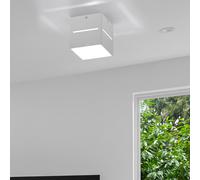 Spot de plafond carré blanc, spot en saillie, couloir, avec effet lumineux en aluminium, 1x G9, LxH 10x10 cm