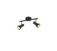 Spot de plafond double noir rond réglable GU10 2x5W en métal