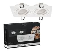 Spot De Plafond - Edo - Ceri 2 Sq White - Double Encastré - Réglable - Ip20 Blanc