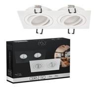 Spot De Plafond - Edo - Ceri 2 Sq White - Double Encastré - Réglable - Ip20 Blanc