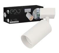 EDO Spot de Plafond Orientable Blanc MALGA 1, Plafonnier 1 Spot avec Douille GU10, Éclairage de Plafond Moderne, Luminaire Plafonnier 230V, Barre de Spot sans Ampoules pour Salon Chambre à Coucher