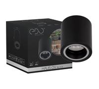 Spot de plafond - HALIS - OV Black - GU10 - Rond noir - Anneau blanc - Design contemporain