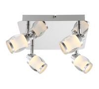 Spot de plafond LED 20 watts, verre chromé, lampe pour salon, salle à manger, chambre à coucher, Globo 56549-4