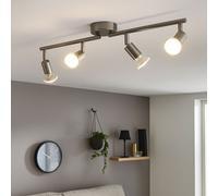 Spot De Plafond LED 4 Flammes Nickel Mat Lampe De Plafond Orientable