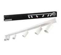 EDO Solutions - Plafonnier MALGA 6 - 6 spots orientables GU10, blanc aluminium, sans ampoules