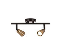 Spot de plafond moderne doré et noir 2xGU10 TIANA, barre avec abat-jours coniques