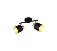 Spot de plafond noir et doré 2 lumi?res cylindriques E14 orientables