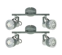 Spot de plafond plafonnier de salon gris avec spots orientables, métal gris pierre, 2x GU10, LxH 26 x 18,5 cm, lot de 2