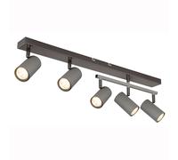Spot de plafond plafonnier salon lumière salle à manger lampe chambre lumière, métal noir gris, spots orientables 5 ampoules GU10, L 70 cm