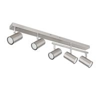 Spot de plafond spot argenté plafonnier spot strip 5 flammes, métal scandinave chromé, 5x douilles GU10, LxlxH 70x35x17cm