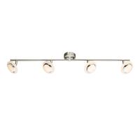 Spot de plafond spot lampe de plafond LED orientable lampe de salon, spots mobiles, métal nickel chrome mat, plastique satiné, 4x 4W 4x 280lm blanc chaud, LxH 80 x 13,5 cm