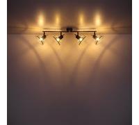 Spot de plafond spot orientable plafonnier plafonnier chromé 4 ampoules, 4x E27, LxH 93,6x20,8 cm