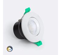 Spot Downlight Ignifuge Led 5-8w Rond Dimmable Ip65 Coupe Ø 65 Mm Solid Design Ajustable Argent Sélectionnable (Chaud-Neutre)