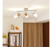 Spot en bois LED Christoph, à 3 lampes, long Christoph Lindby, dimmable, bois clair, Chambre à coucher, Bois, Maison de campagne / Rustique, Spot