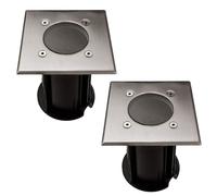 Spot encastrable au sol extérieur GU10 éclairage de sol pour terrasse Spot encastrable au sol extérieur, contrôle par application, acier inoxydable, Smart RGB LED 4,5W 290Lm, LxlxH 11x12 cm, lot de 2