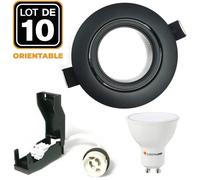 Spot encastrable - EUROPALAMP - Noir Matt - 10x GU10 LED 7W - 560 Lm - 6000K