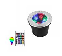 Spot Encastrable Exterieur - RGB Lumière LED Submersible, Projecteur De Sol À LED Avec Télécommande IP68 Étanche Lampe De Jardin Enterrée LED À Changement De Couleur Projecteur Encastré(6W,12v)