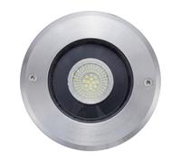 Spot encastrable LED IP67 acier inoxydable verre rond Ø14 cm 12 W 1032 lm étanche projecteur de sol extérieur balcon jardin spot à encastrer