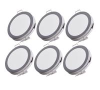 Spot encastrable LED plafonnier cuisine spot encastrable chrome plafonnier rond, 6W 500lm blanc chaud, DxH 8,5x1,5 cm, lot de 6