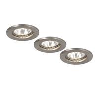 Spot Encastré Plafonnier GU10 Luminaire de Salon Chrome Rond 3er Set