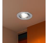 Spot de plafond lampe encastrable spot encastrable plafonnier lampe de salon, métal chromé rond, douille GU10, diamètre 9,7 cm