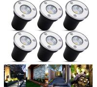 Spot encastré au sol LED, 3W, lumière blanc chaud, acier inoxydable, IP67, 12-24V DC