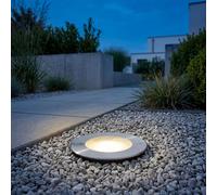 Spot encastré au sol LED, en acier inoxydable, diamètre 12 cm, indice de protection IP67, température de couleur 3000K (blanc chaud)